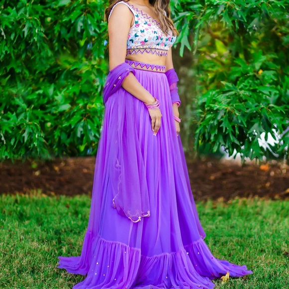 Soft net lilac/purple lengha - Picture 8 of 8